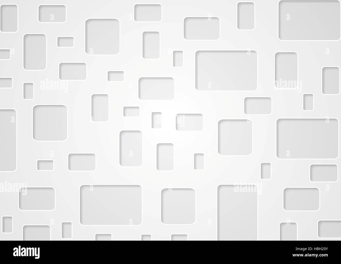 Fond gris avec des carrés géométriques Banque D'Images