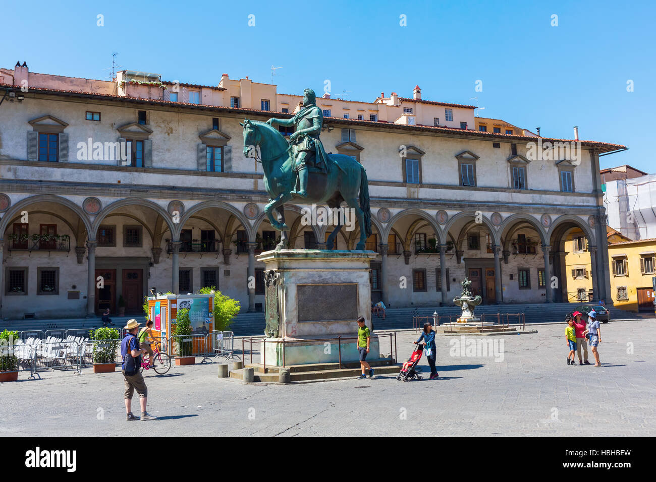 La Piazza della Santissima Annunziata à Florence, Italie Banque D'Images