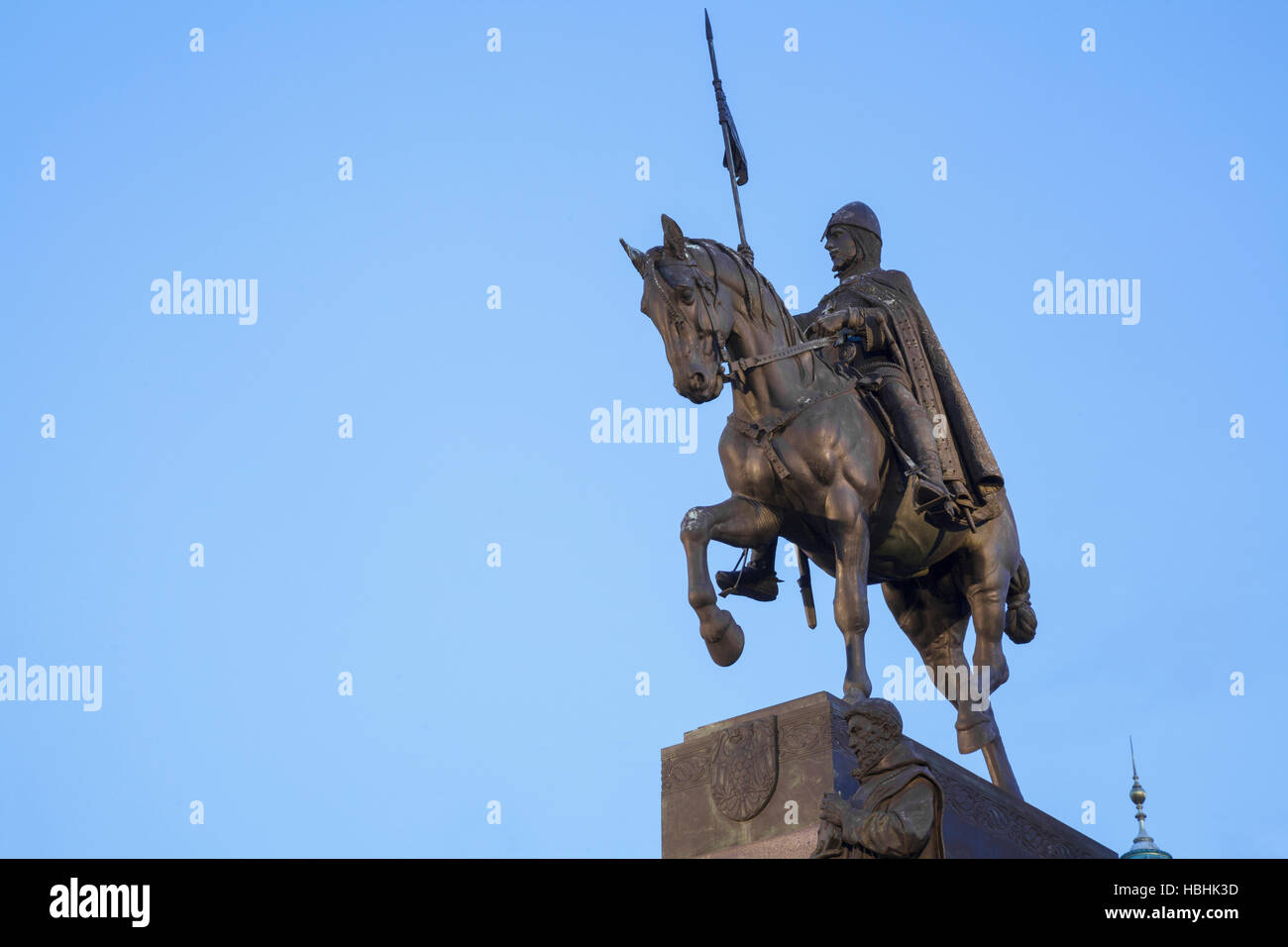 Statue de Saint Venceslas, de la Place Venceslas, à Prague, République Tchèque Banque D'Images