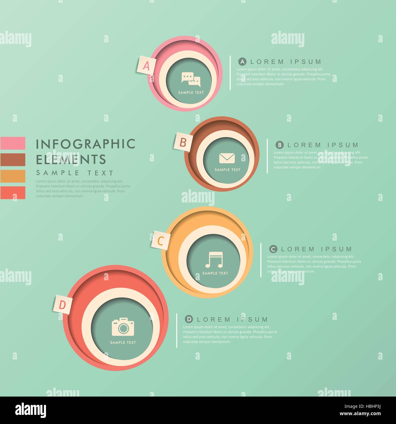 Résumé vecteur moderne Étiquette cercle éléments infographique Illustration de Vecteur