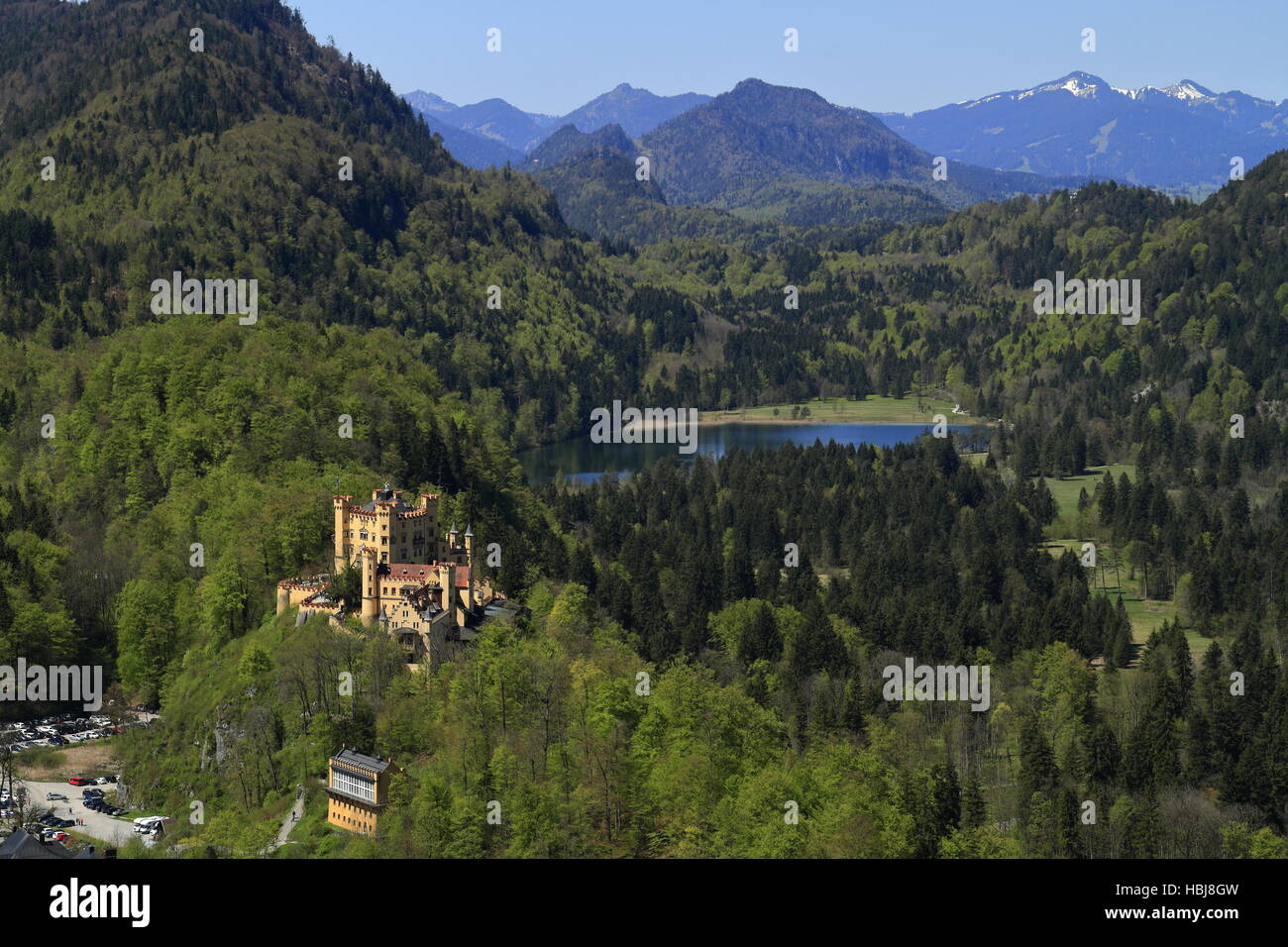 Et de Hohenschwangau Lac Alpsee Banque D'Images