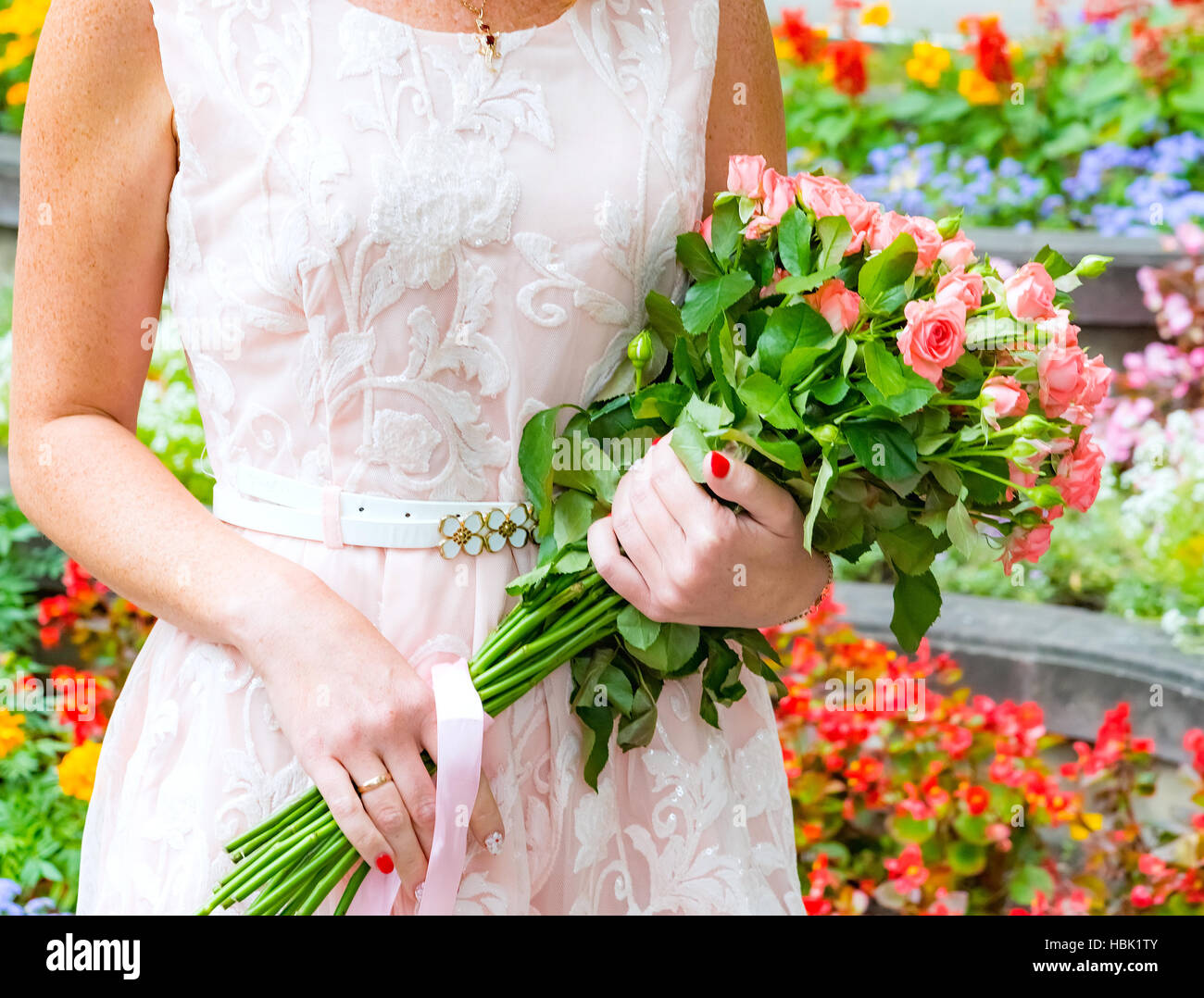 Bouquet de fleurs de la cérémonie du mariage Banque D'Images