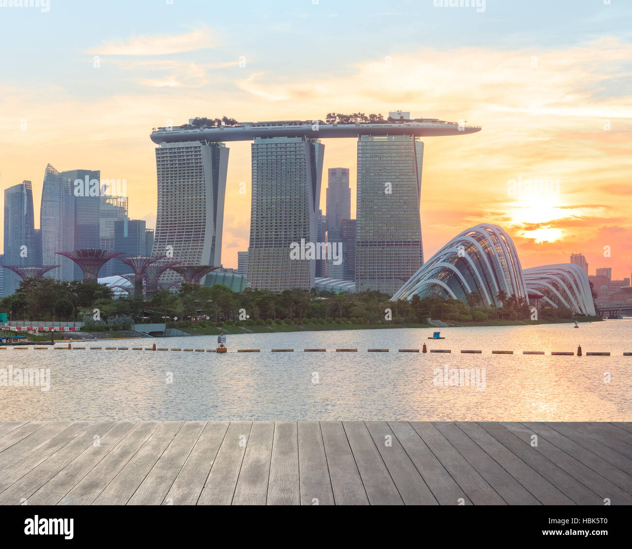 Singapour au lever du soleil Banque D'Images