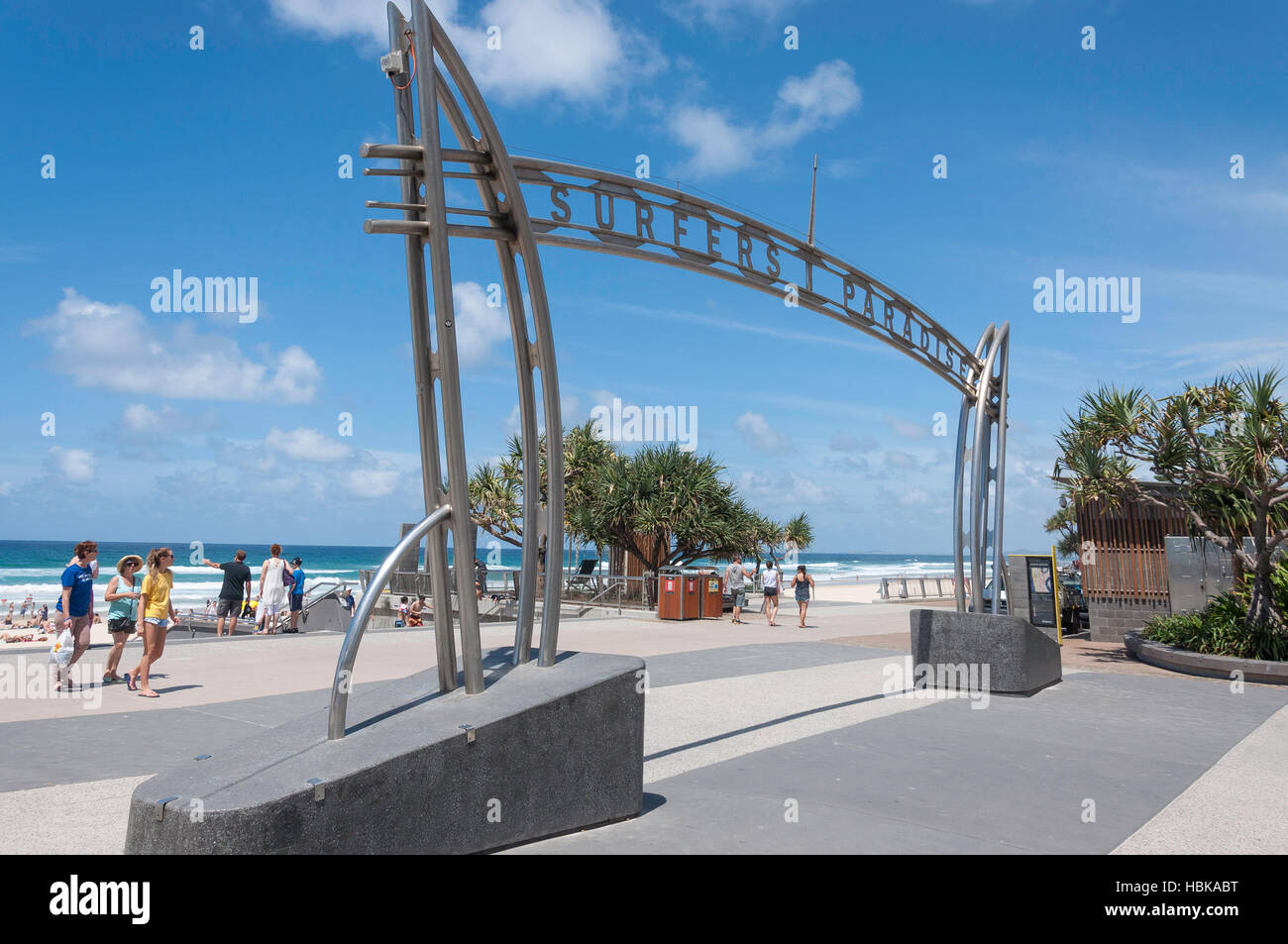 Signe de Surfers Paradise, l'Esplanade, Surfers Paradise, ville de Gold Coast, Queensland, Australie Banque D'Images