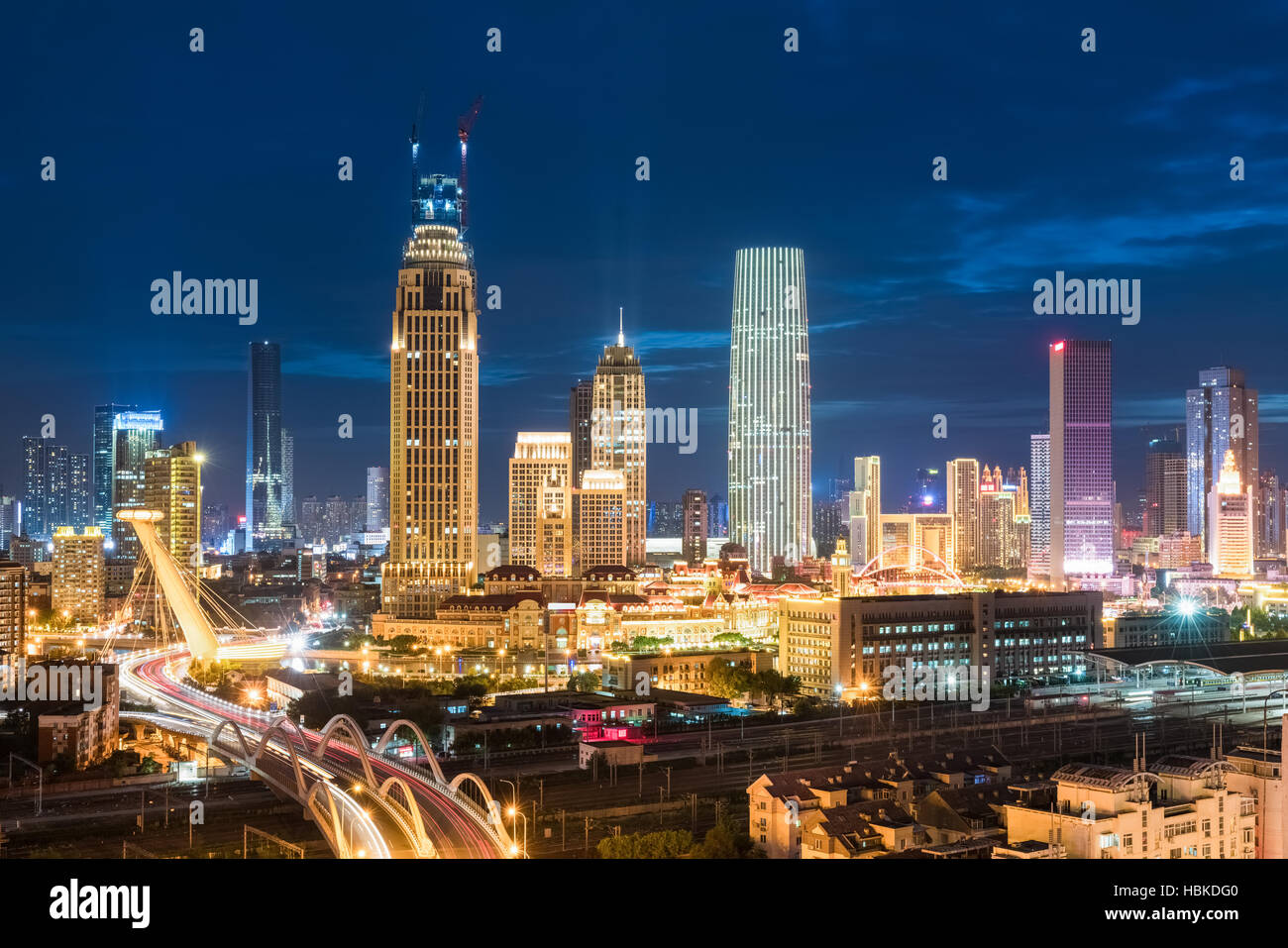 Tianjing de nuit Banque D'Images