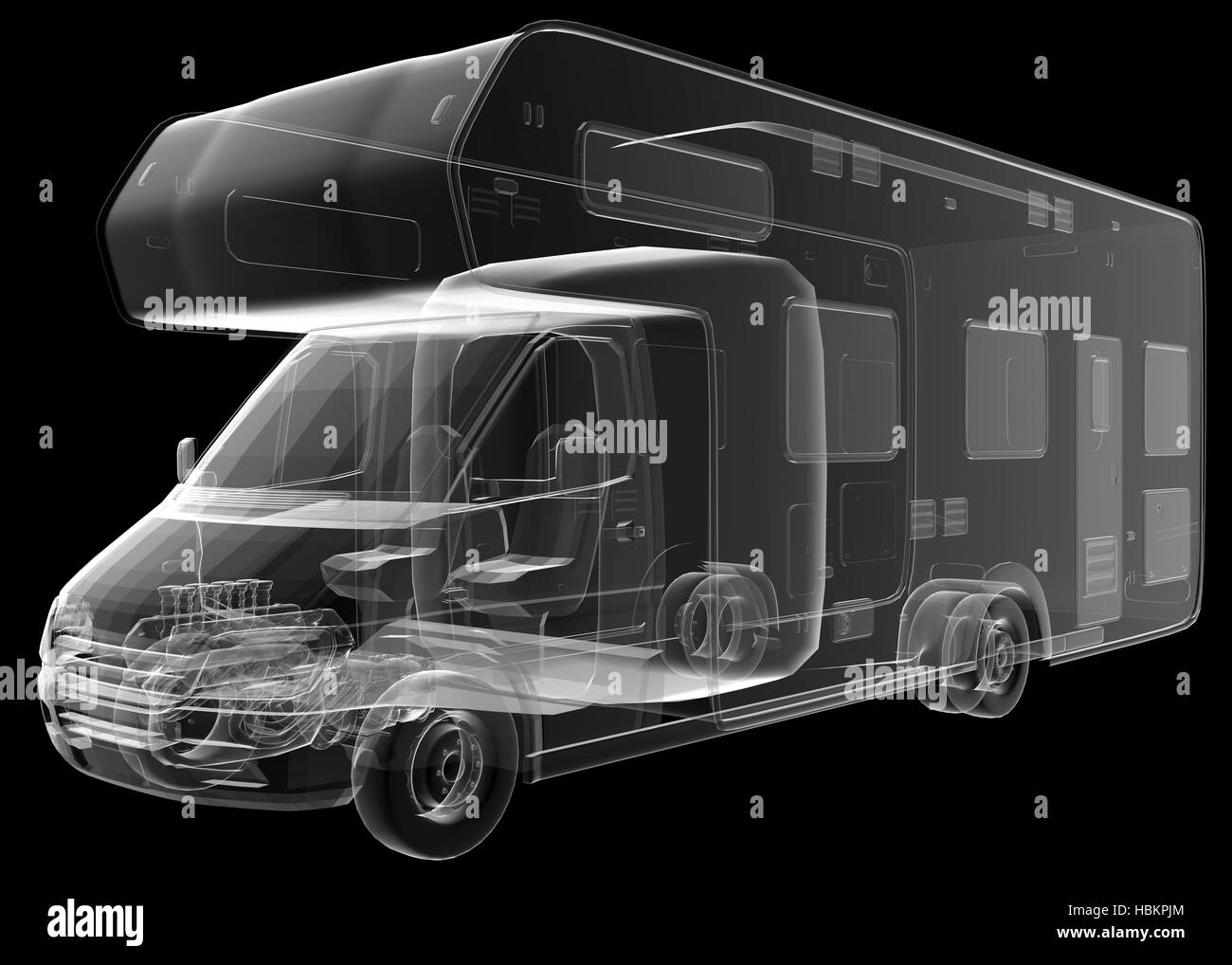 Isolé en camping-car transparent Banque D'Images