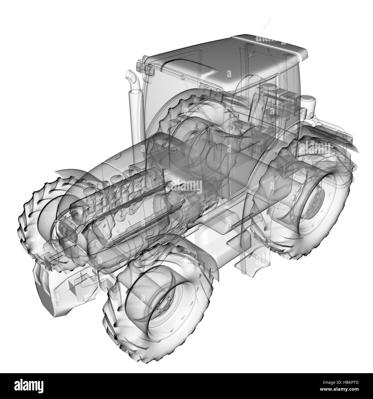 Isoladed image transparente du tracteur Banque D'Images