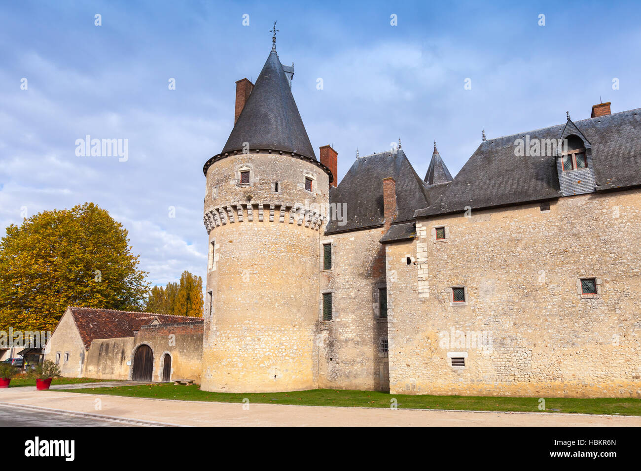 Fougères-sur-Bièvre, France - 6 novembre, 2016 : Le Château de Fougères-sur-Bièvre château français médiéval dans la vallée de la Loire Banque D'Images