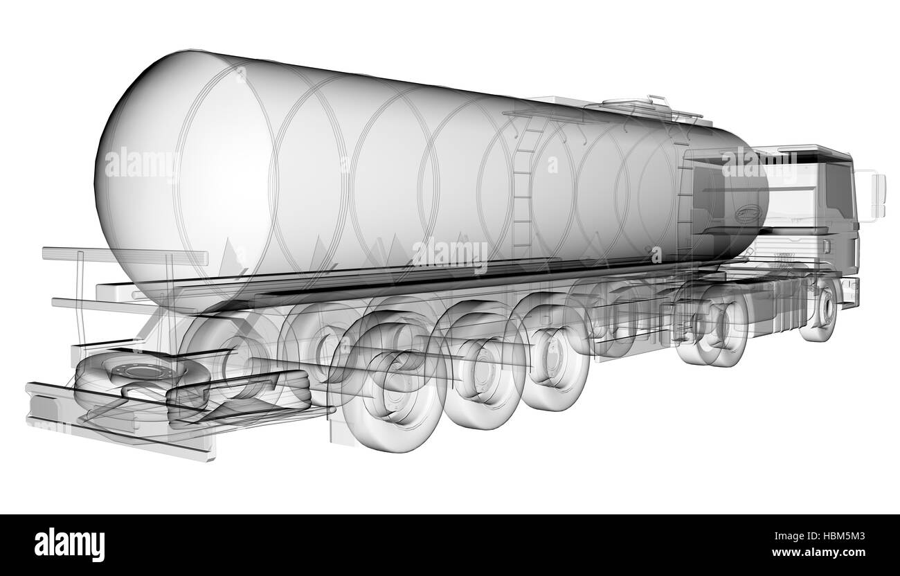 Camion-citerne transparente isolés Banque D'Images