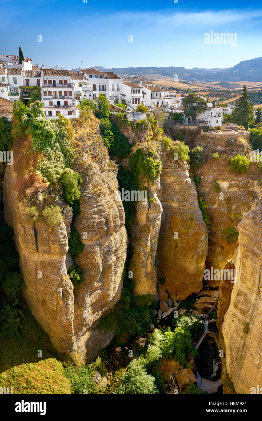 La Gorge El Tajo, Canyon, Ronda, Andalousie, Espagne Banque D'Images