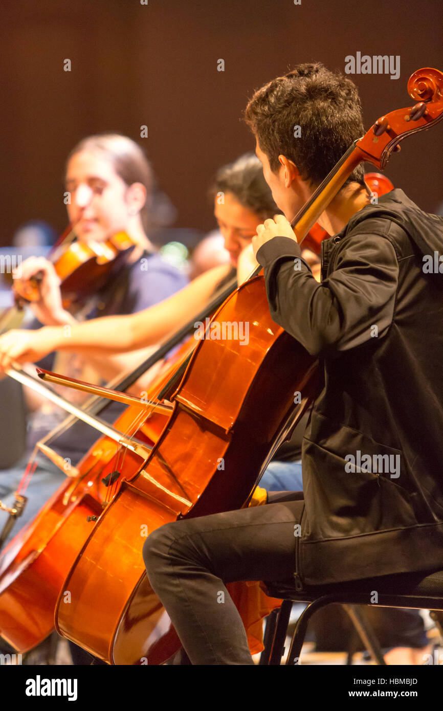 Orchestre à l'orchestre classique au travail à Manaus, Brésil Banque D'Images