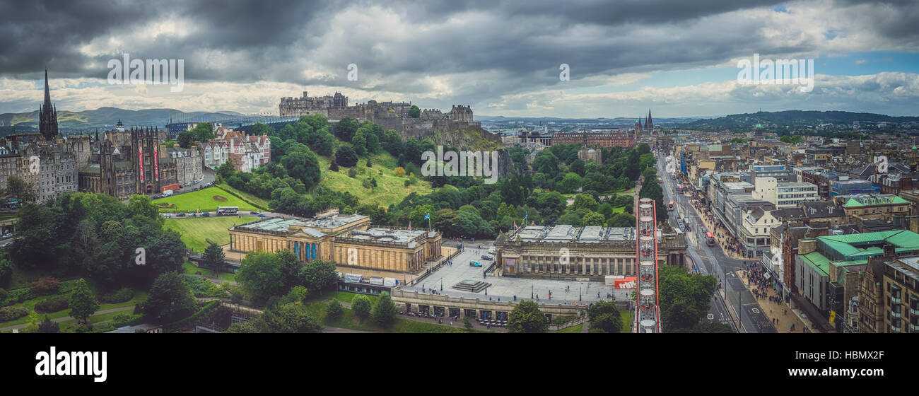 Vue panoramique sur le centre d'Édimbourg Banque D'Images