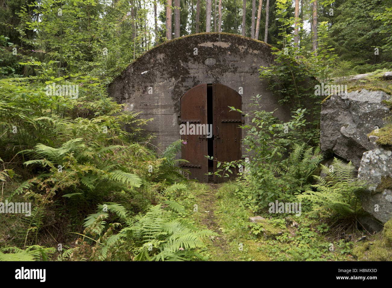 Bunker au sol en Suède Banque D'Images