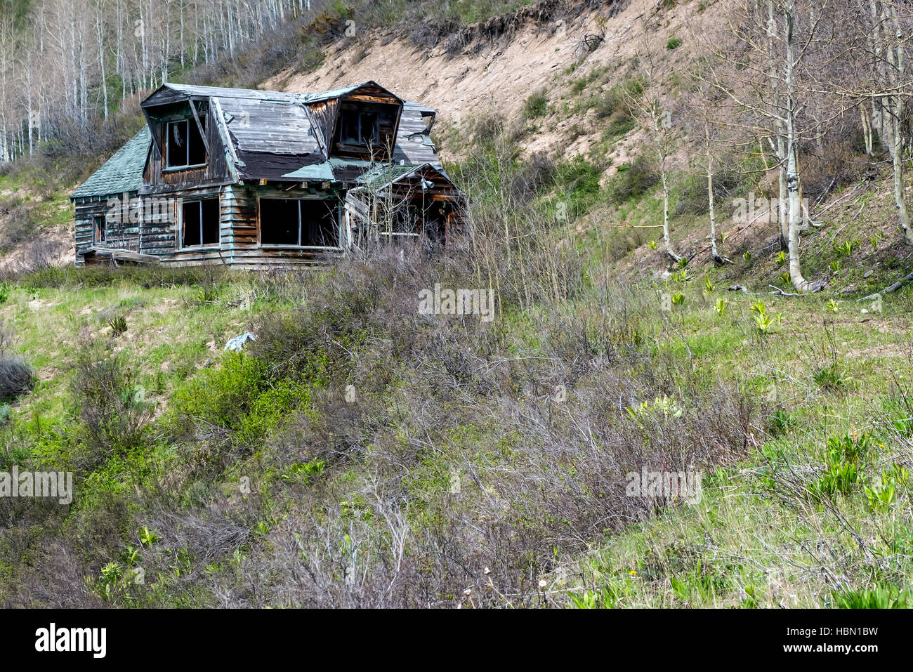Logement en milieu rural abandonné au Colorado Banque D'Images