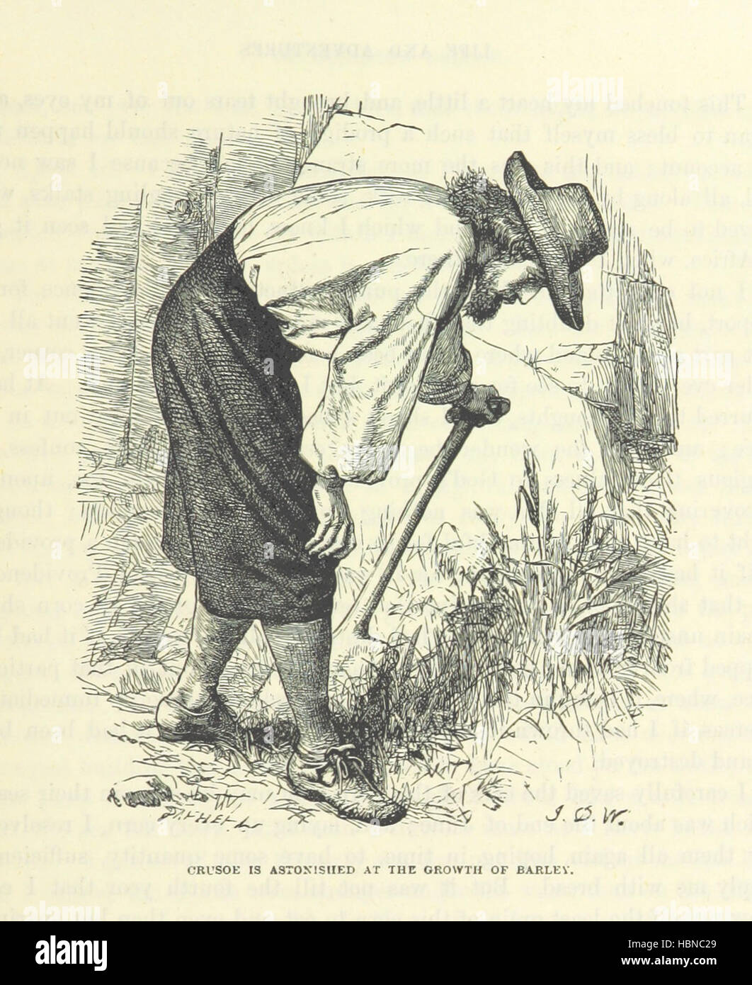 La vie et les Aventures de Robinson Crusoé ... Avec un portrait, et une centaine d'illustrations de J. D. Watson, gravées sur bois par les frères Dalziel. [Deuxième partie est abrégée.] Image prise à partir de la page 95 de "La vie et les Aventures Banque D'Images