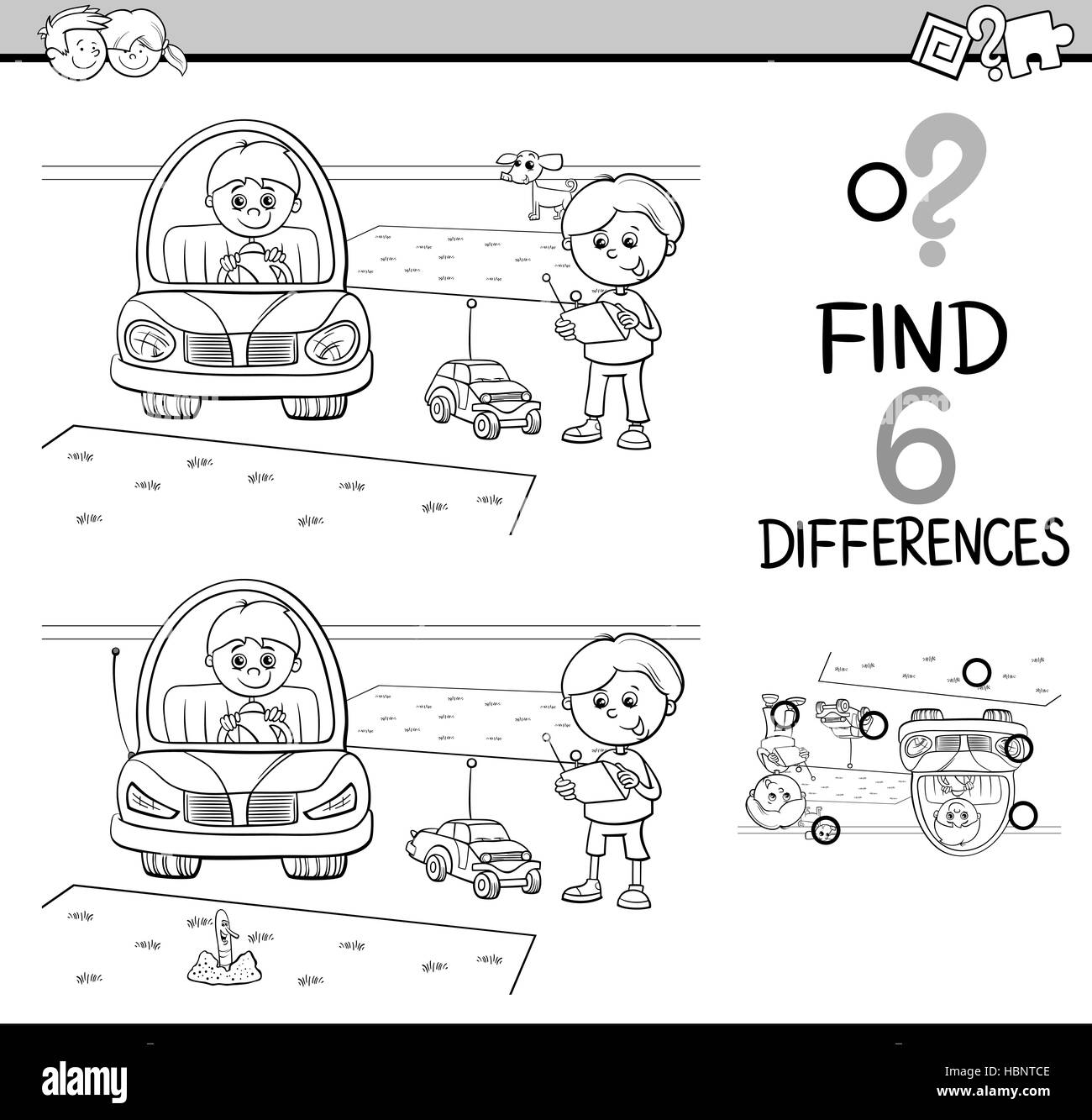 Le jeu des différences coloriages Banque D'Images