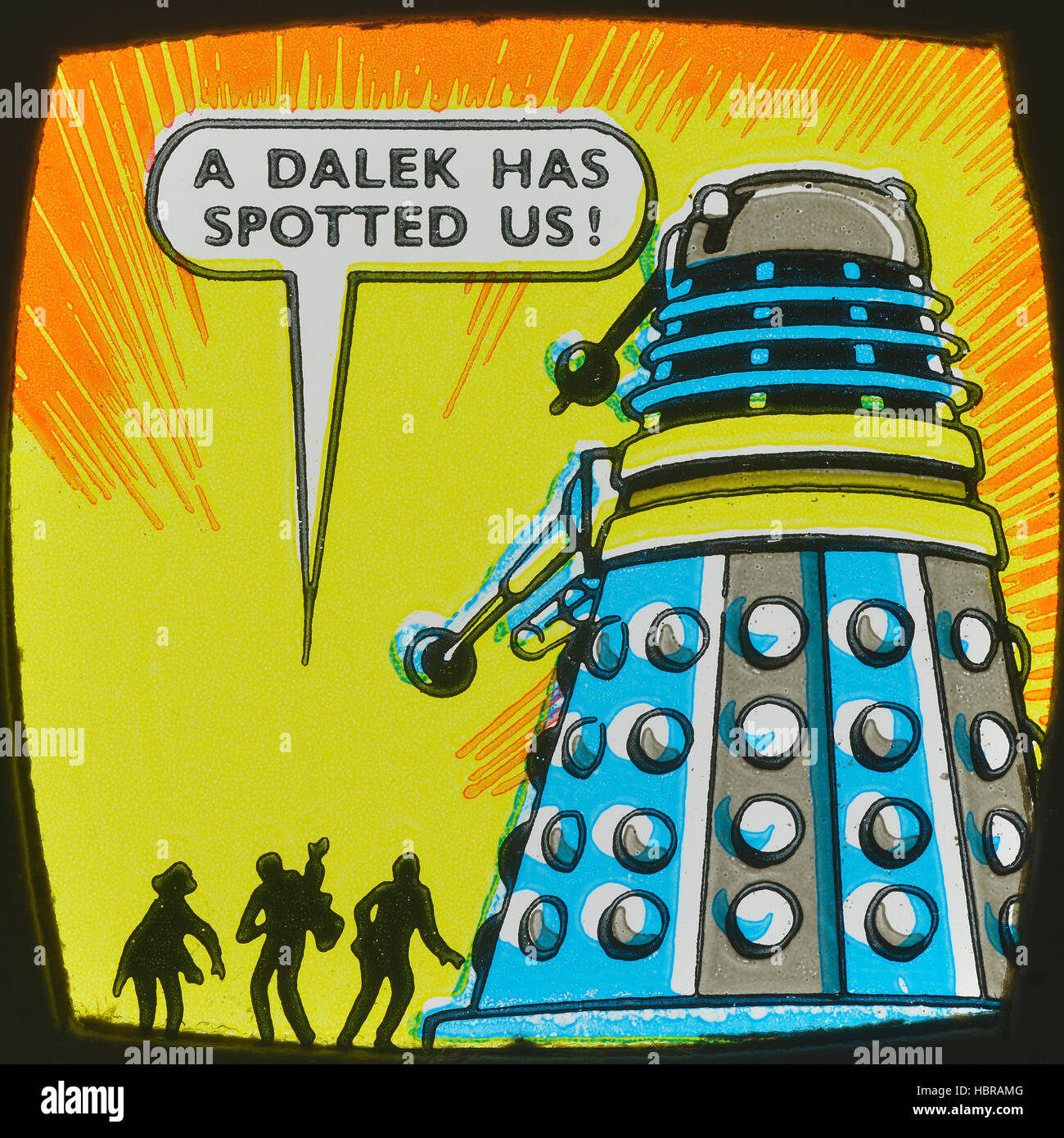 1965 Diapositives couleur rayures de Dr Who & Les Daleks. UK Banque D'Images