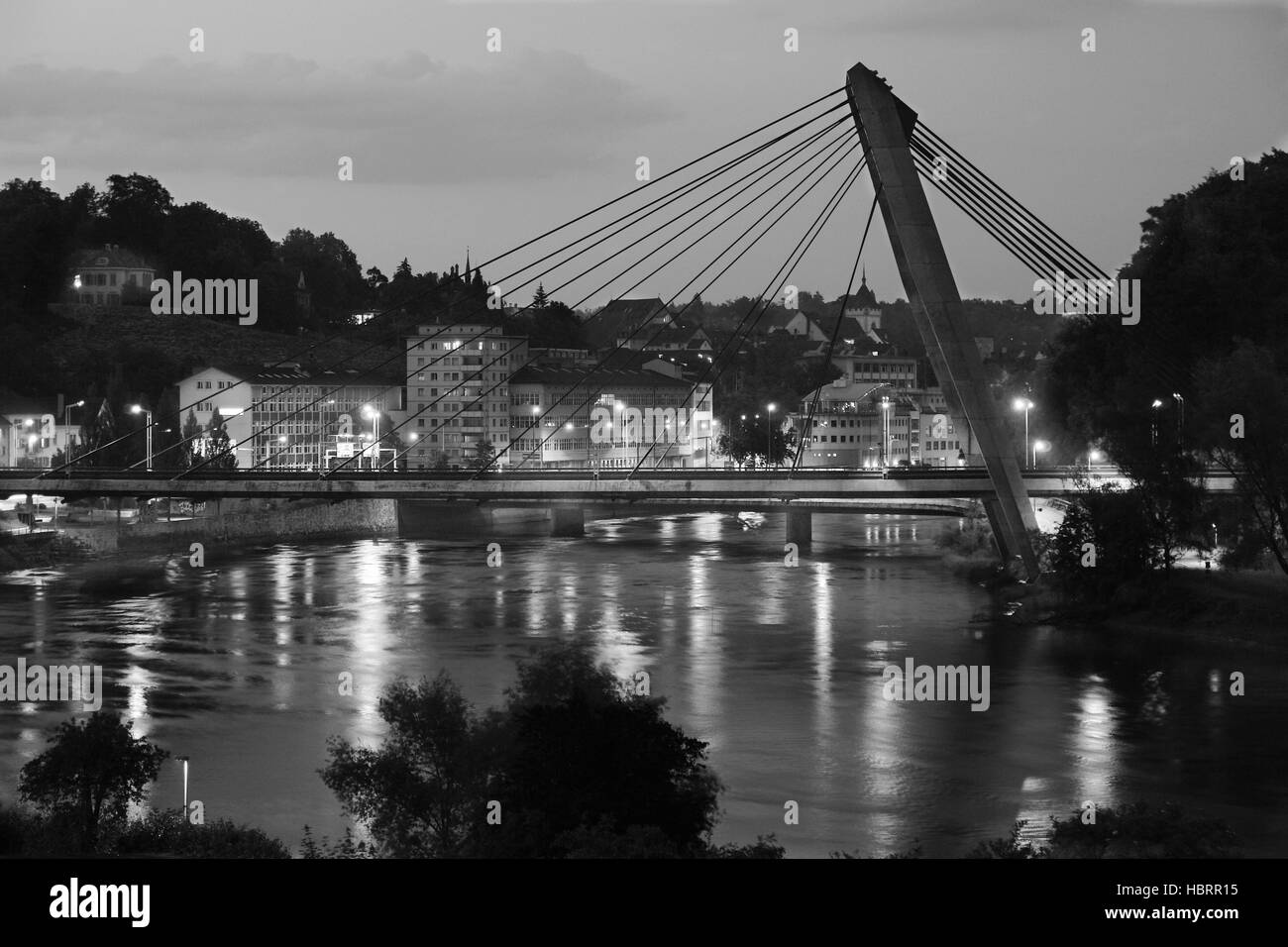 Lumières sur le rhein-river Banque D'Images