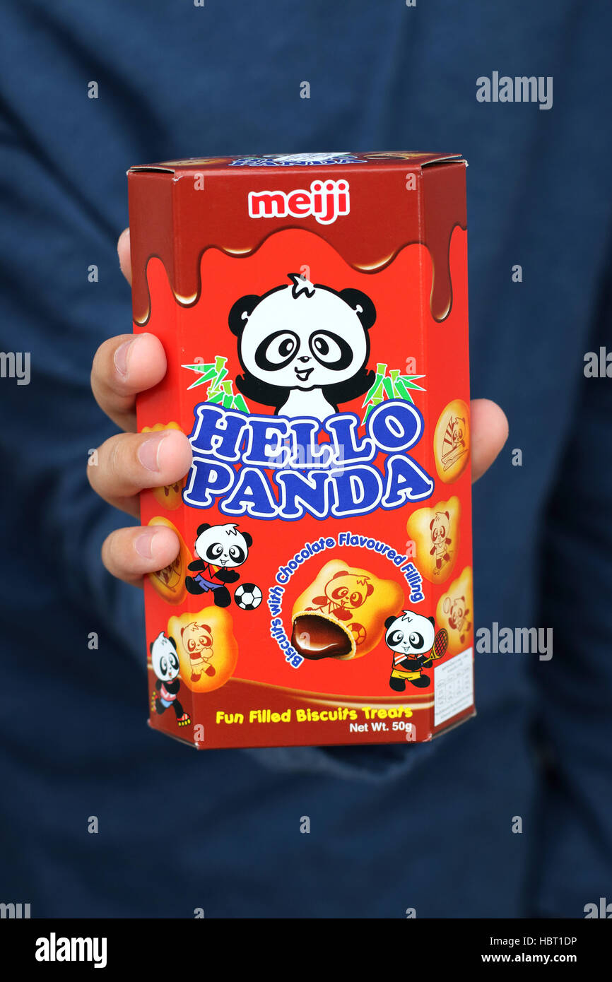 Bonjour Meiji Biscuits Panda Banque D'Images