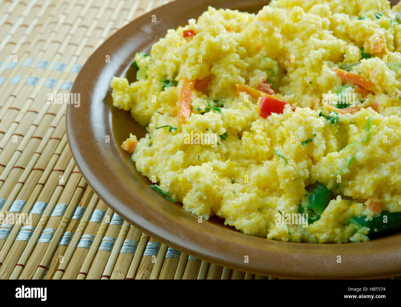 N'Upma South Indian Maharashtrian, les Tamouls du Sri Lanka et plat de petit-déjeuner Banque D'Images