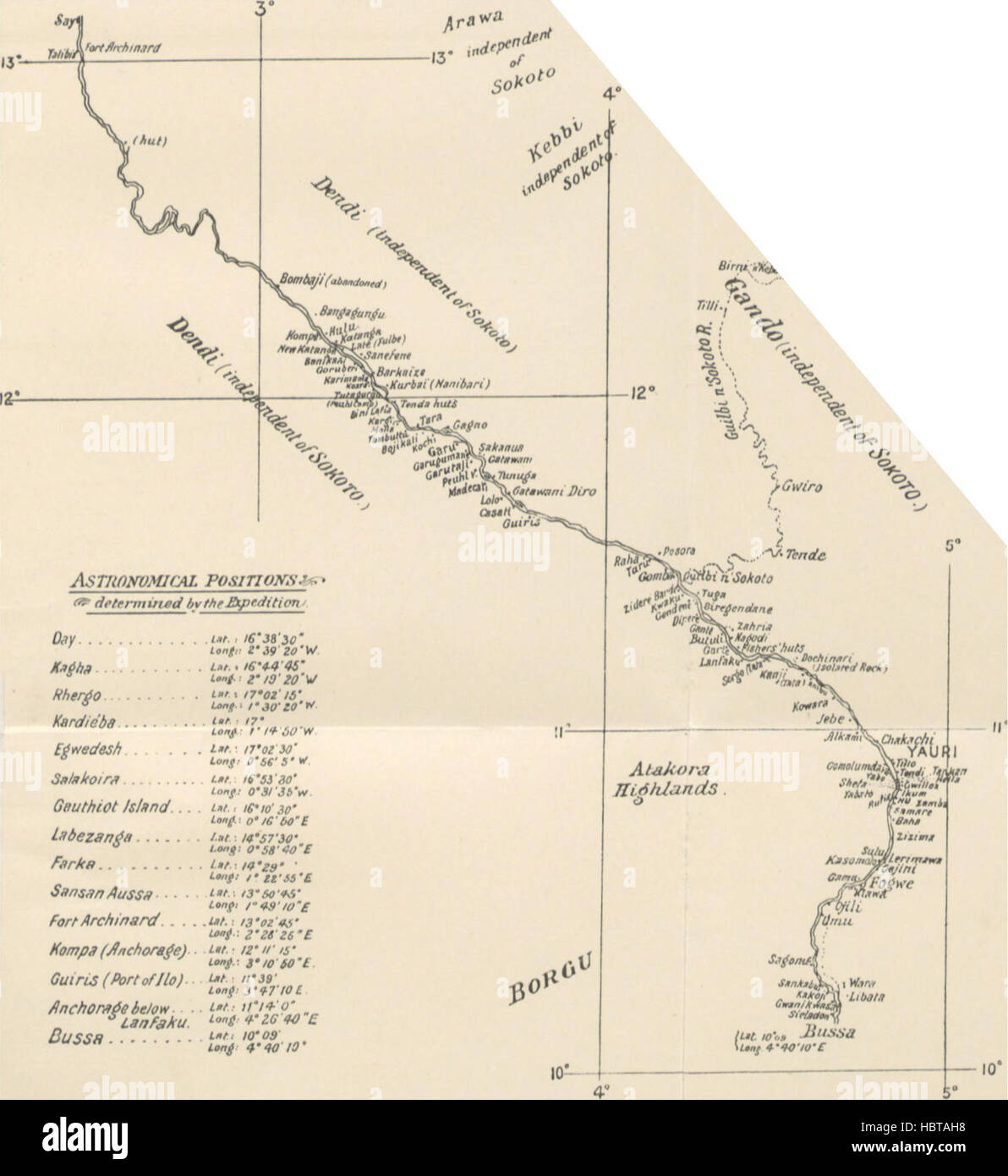 Carte à la page 535 montrant les territoires coloniaux français, les rivières, les villes, les routes commerciales, les ressources, et les divisions administratives en Afrique pendant la période coloniale. Banque D'Images