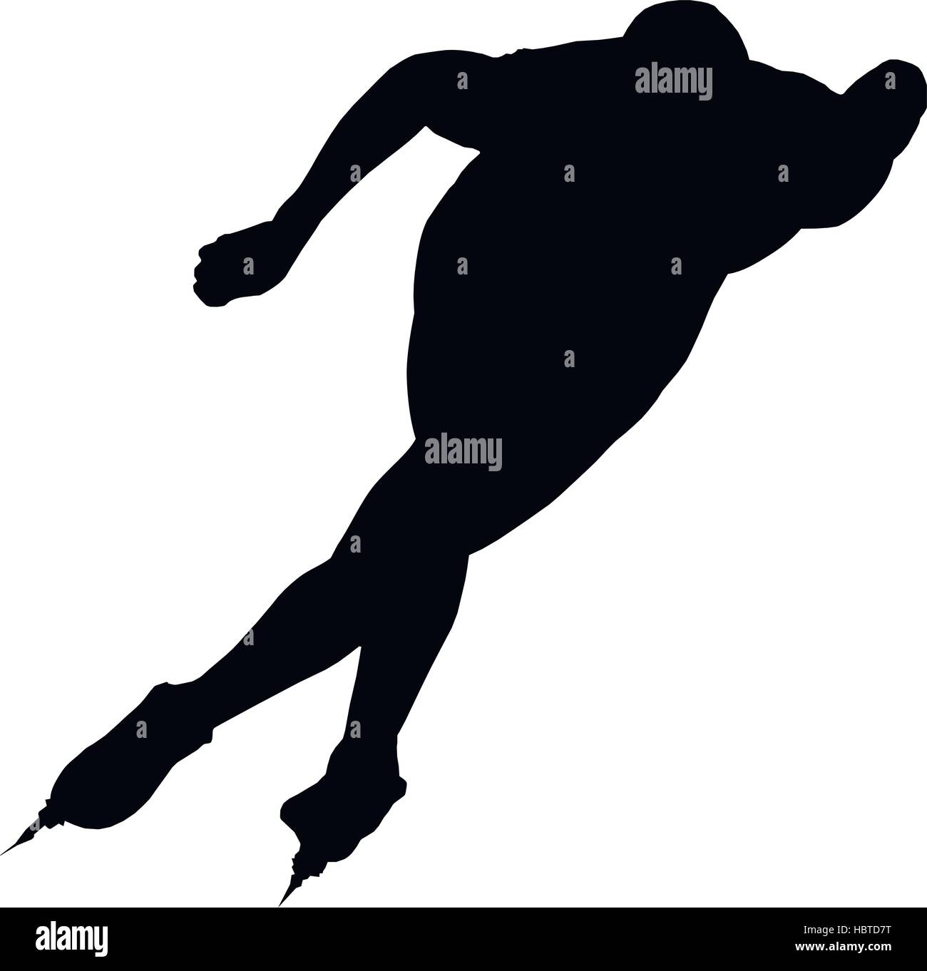 Les patineurs de vitesse homme silhouette noire sur fond blanc vector Illustration Illustration de Vecteur