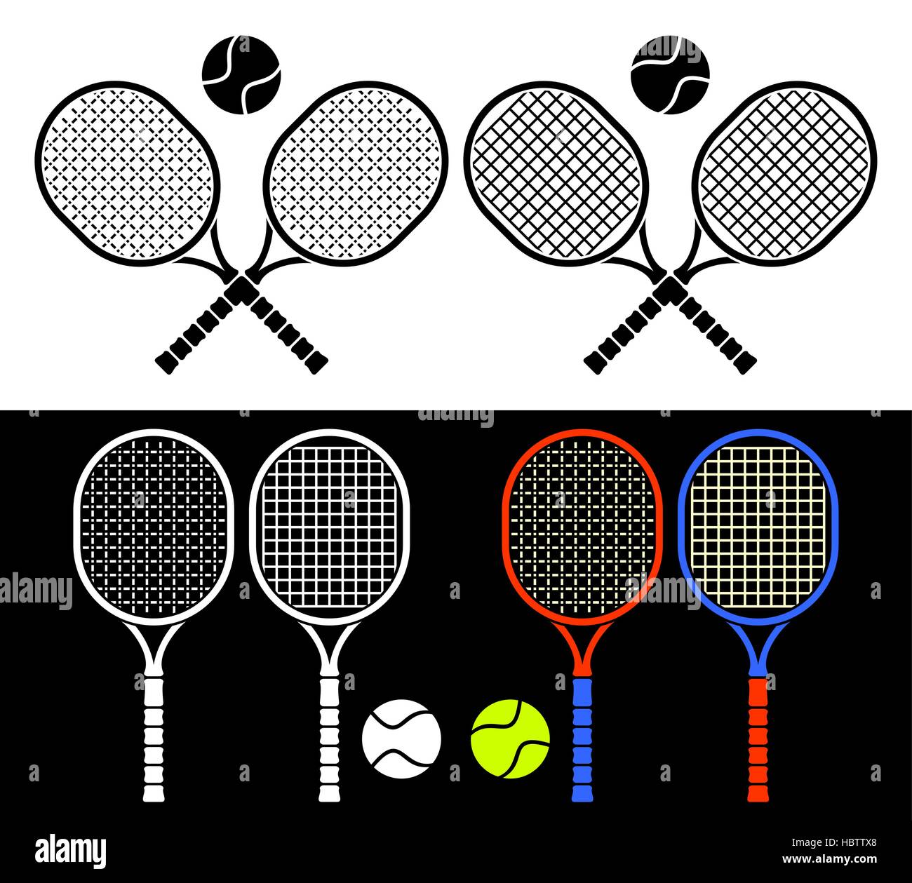 Raquettes de tennis. Illustration de Vecteur
