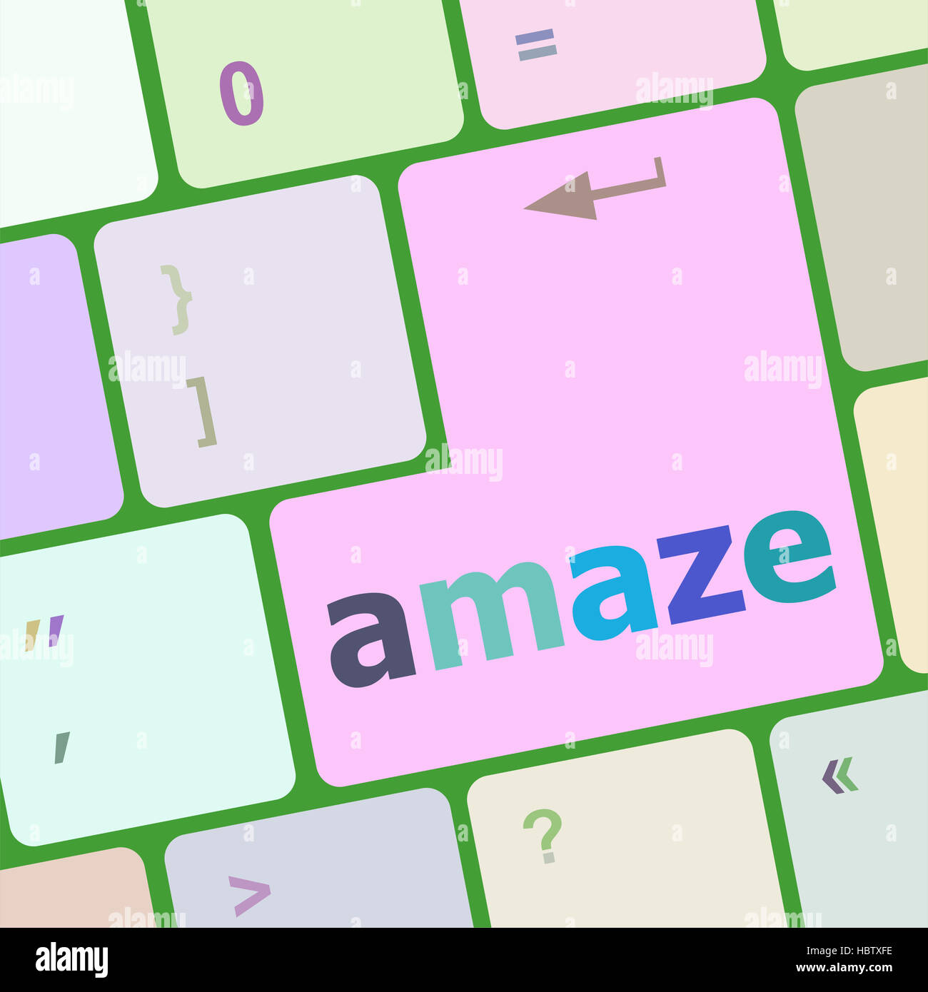 Amaze Bouton sur une touche de clavier d'ordinateur moderne Banque D'Images