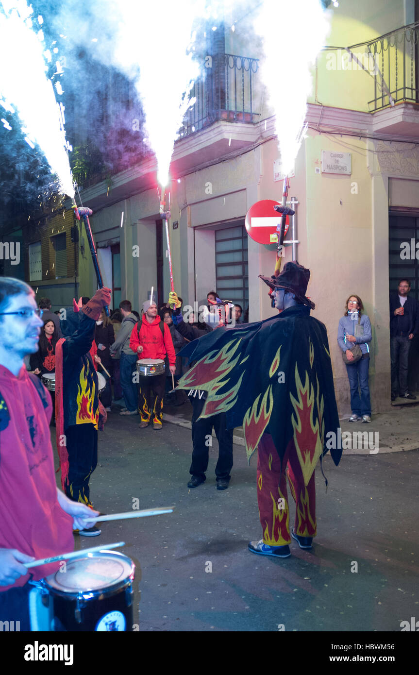 Street party barcelona Banque D'Images