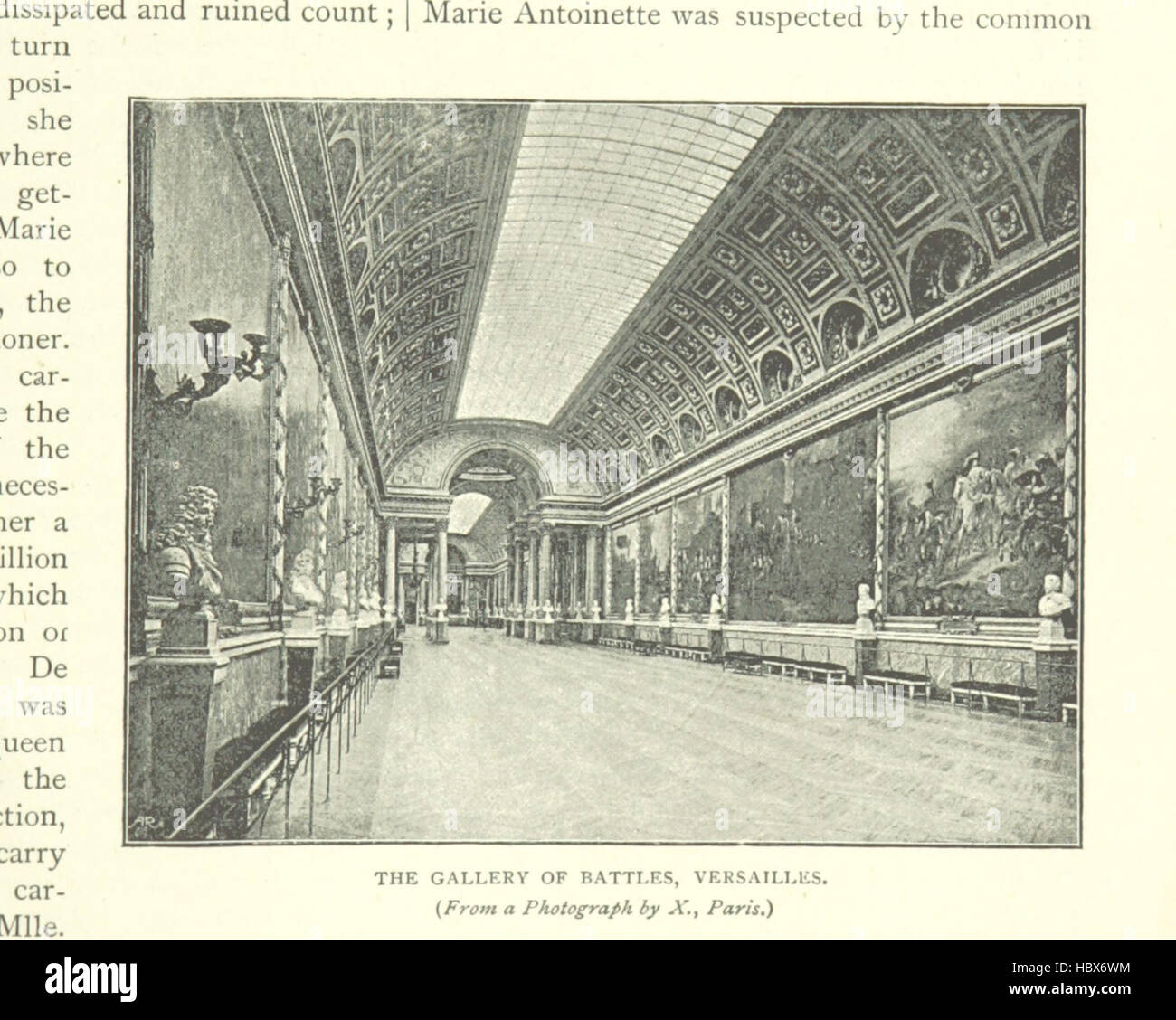 Page montrant l'histoire de Paris, y compris les gens, les quartiers, les monuments, l'architecture, culture, développement urbain et illustrations représentant les aspects anciens et modernes de la ville. Banque D'Images