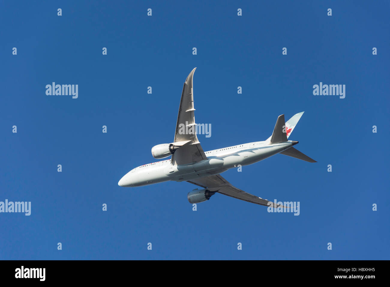 Boeing 787-8 Dreamliner d'Air Canada qui a décollé de l'aéroport de Heathrow, London, Greater London, Angleterre, Royaume-Uni Banque D'Images