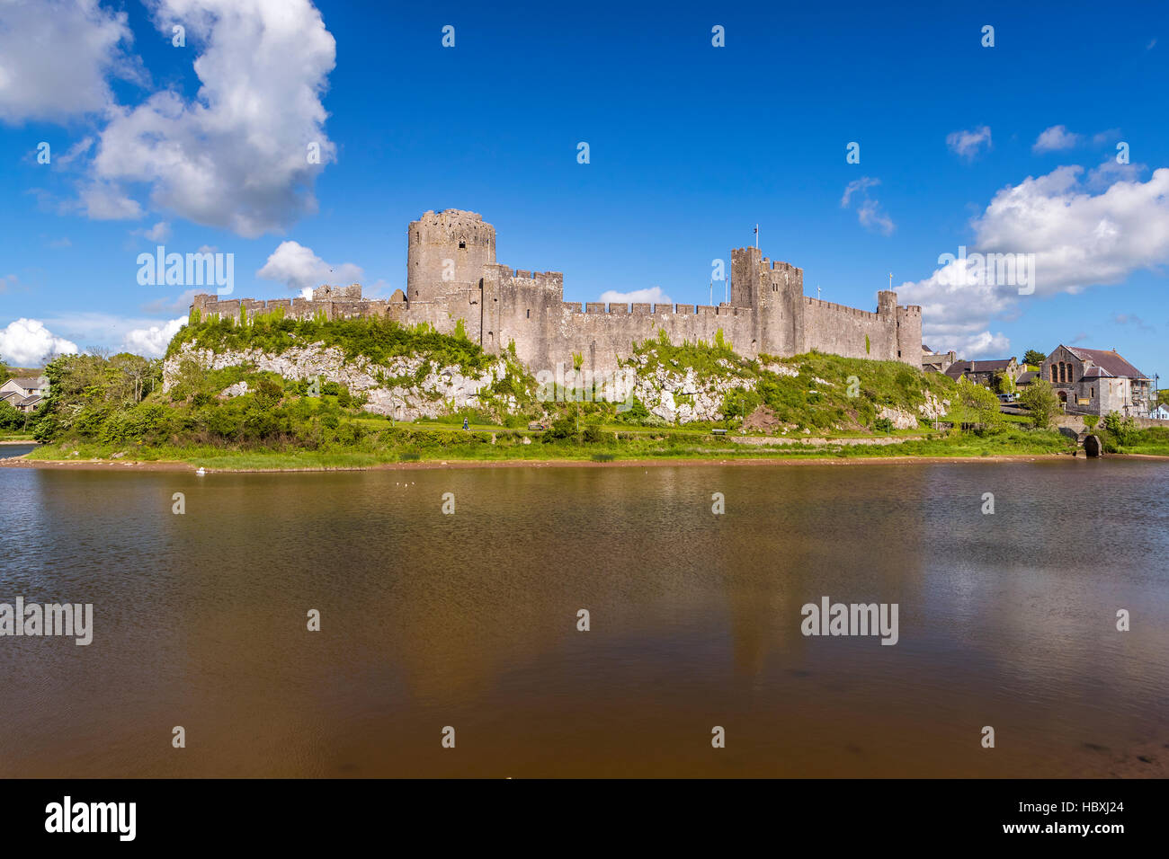 Château de Pembroke, Pembrokeshire, Pays de Galles, Royaume-Uni, Europe. Banque D'Images