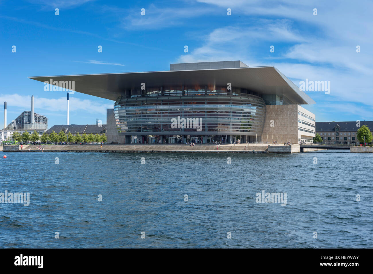 Opéra royal de Suède, l'architecte Henning Larsen, inner harbour, Copenhague, Danemark Banque D'Images