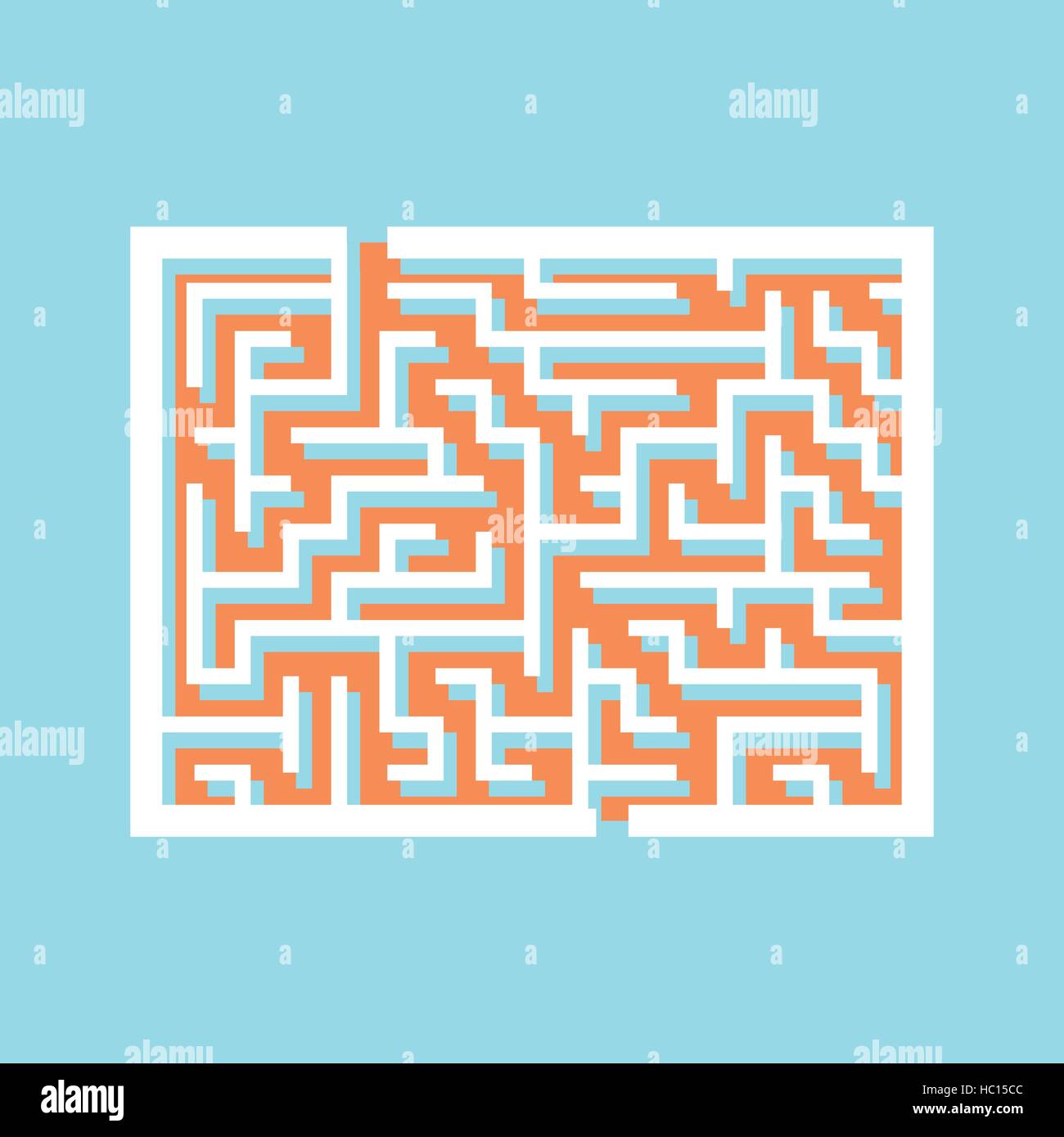 Labyrinthe coloré moderne isolé sur fond bleu Illustration de Vecteur