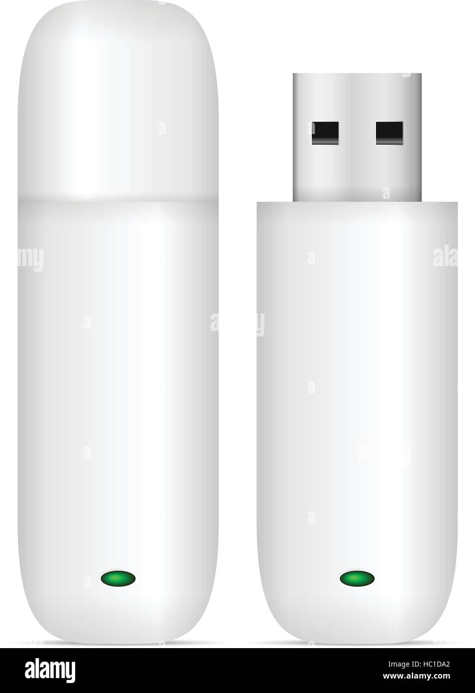 Lecteur flash USB situé sur un fond blanc. Illustration de Vecteur