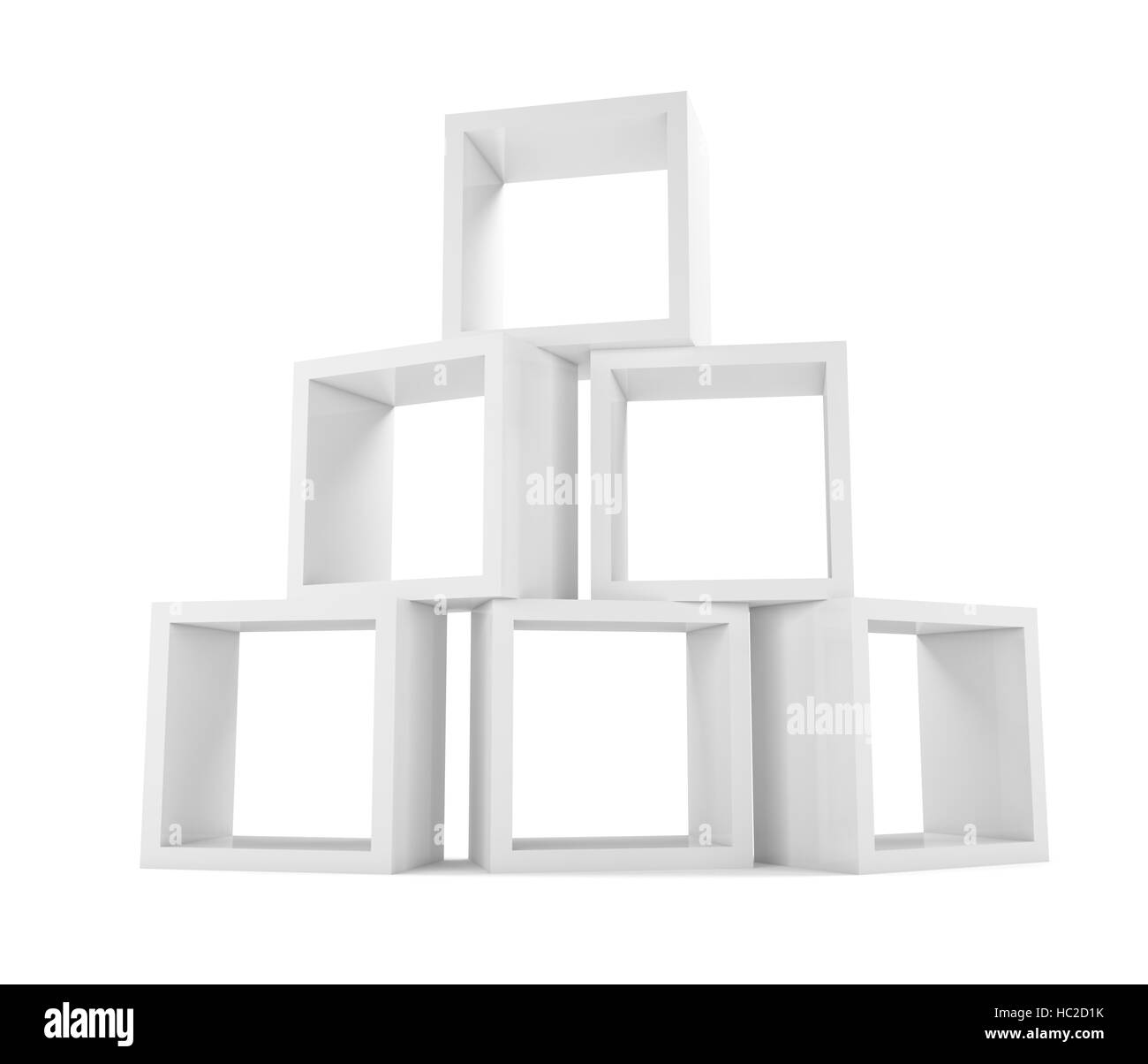 Arrangement des cubes. Magasin vitrine Banque D'Images