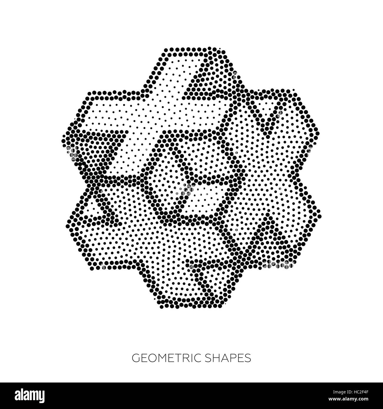 Les figures géométriques à trois dimensions à partir de points recueillis Illustration de Vecteur
