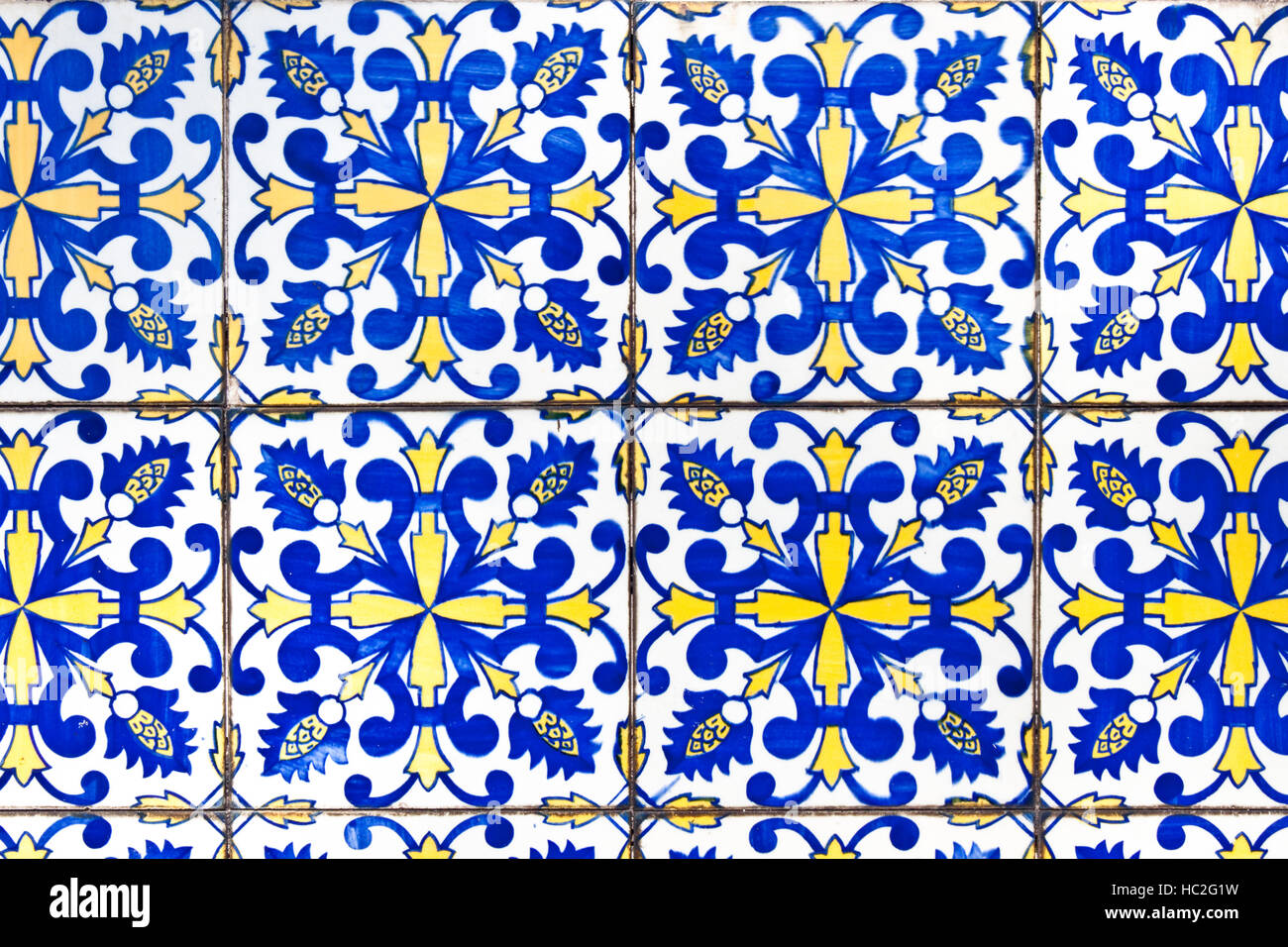 Carreaux portugais traditionnels et des azulejos, à Porto. Banque D'Images