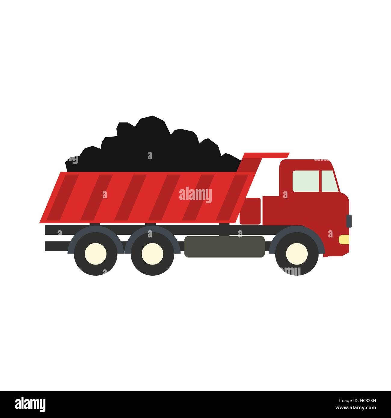 Dump Truck icône plate Illustration de Vecteur