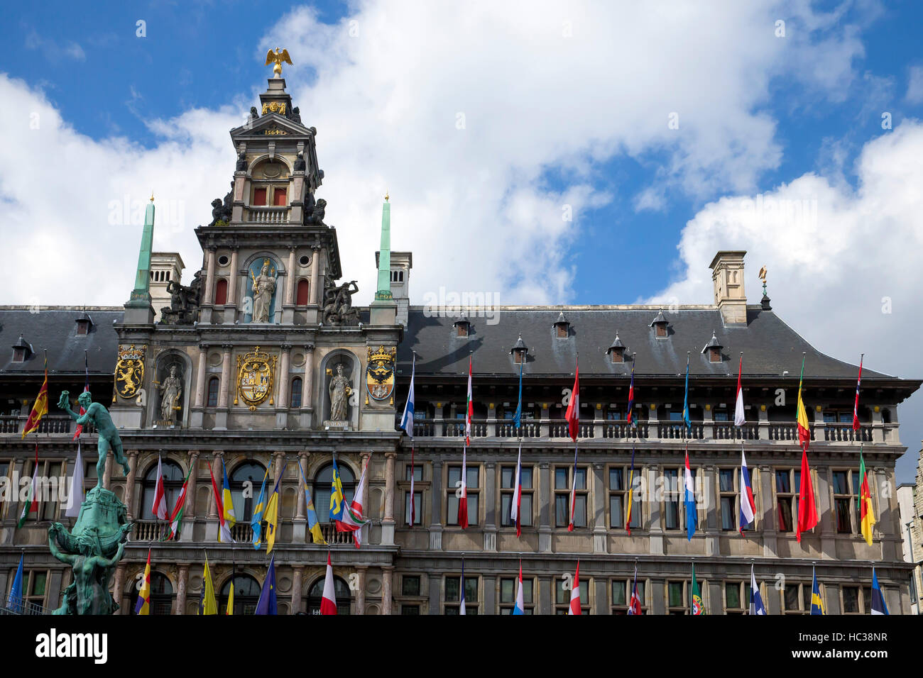 Stadhuis, ou hôtel de ville, centre ville, Anvers, Belgique, Europe Banque D'Images