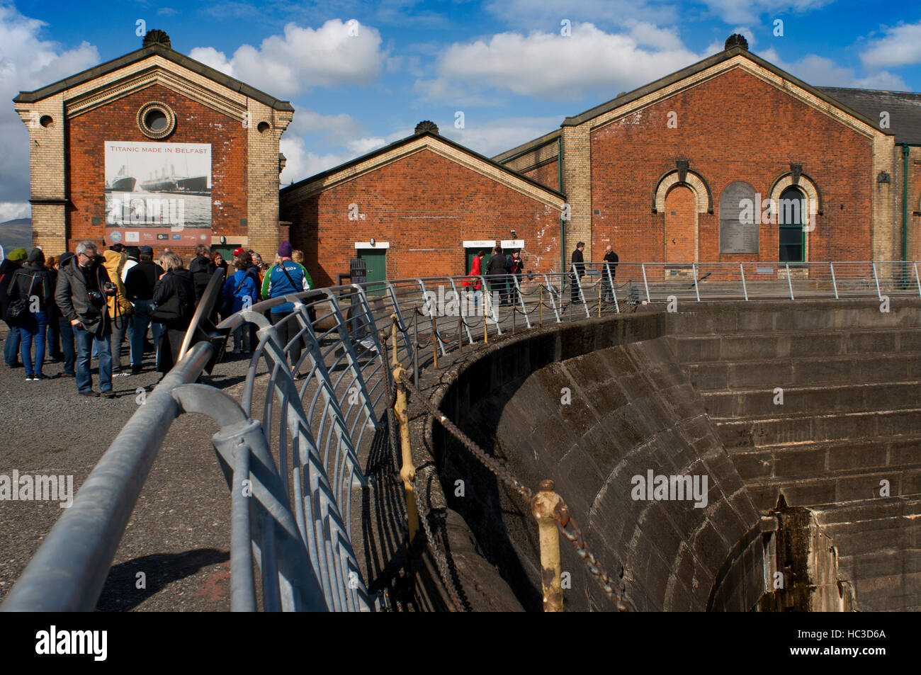 Ancienne cale sèche sec thompsons où le Titanic a été construit dans titanic Belfast Queens Quarter, l'île d'Irlande, Royaume-Uni. La cale de Thompson. C Banque D'Images