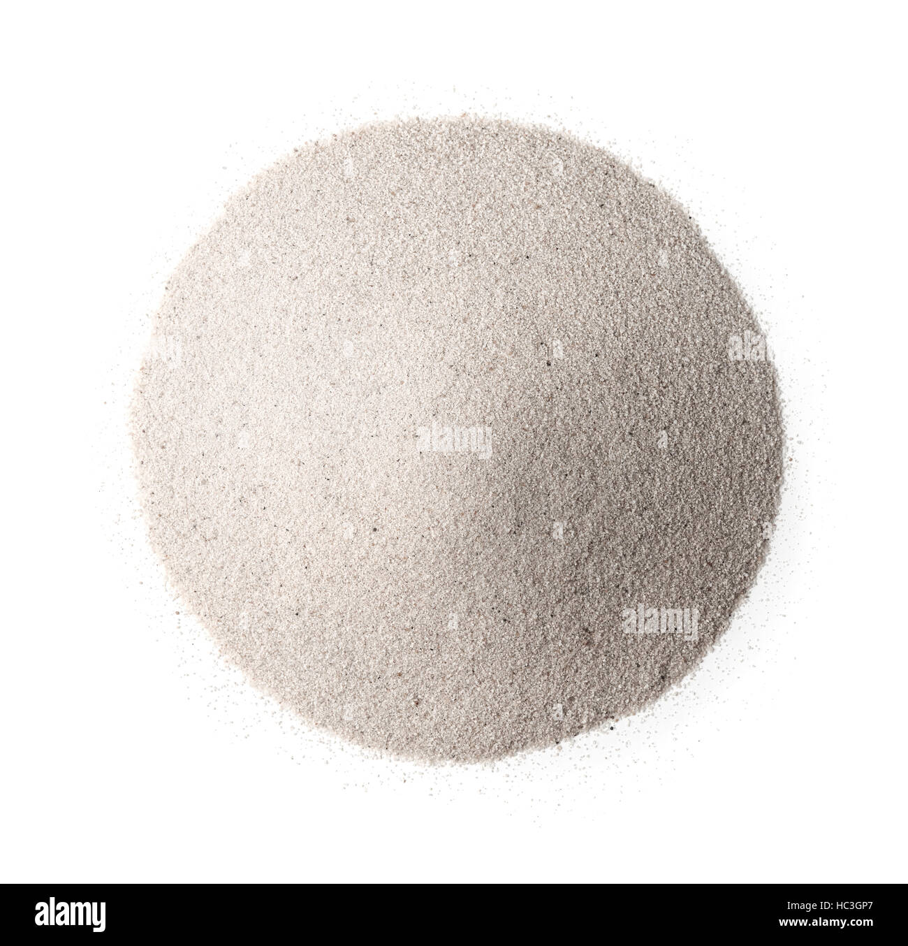 Vue de dessus de sable de silice blanc isolated on white Banque D'Images