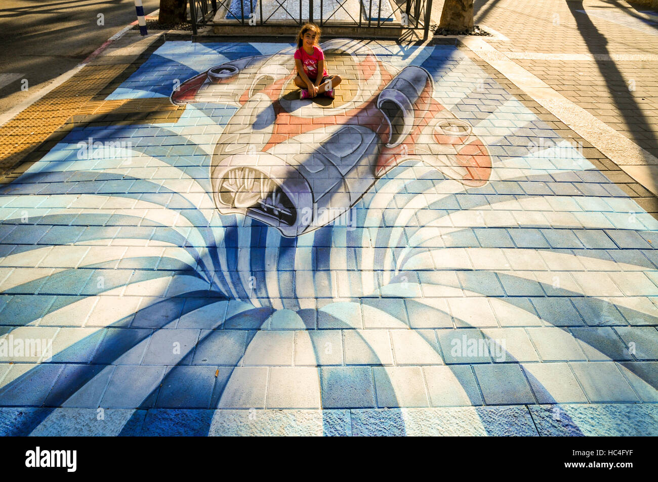 3D Street art festival à Afula, Israël Banque D'Images