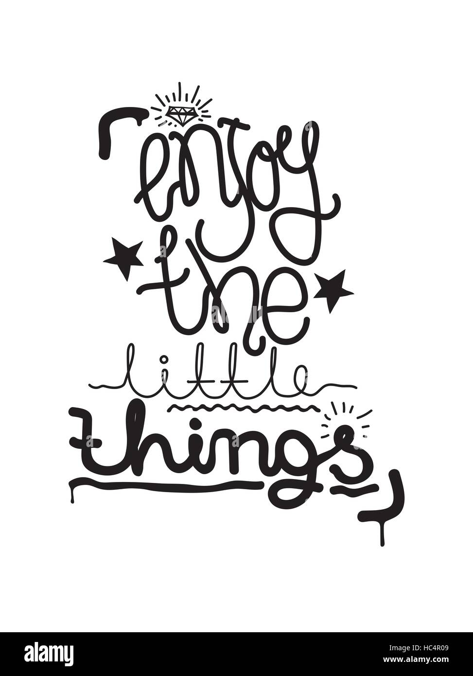 Apprécier les petites choses. Devis lettrage simple et universelle de la jeunesse Illustration de Vecteur