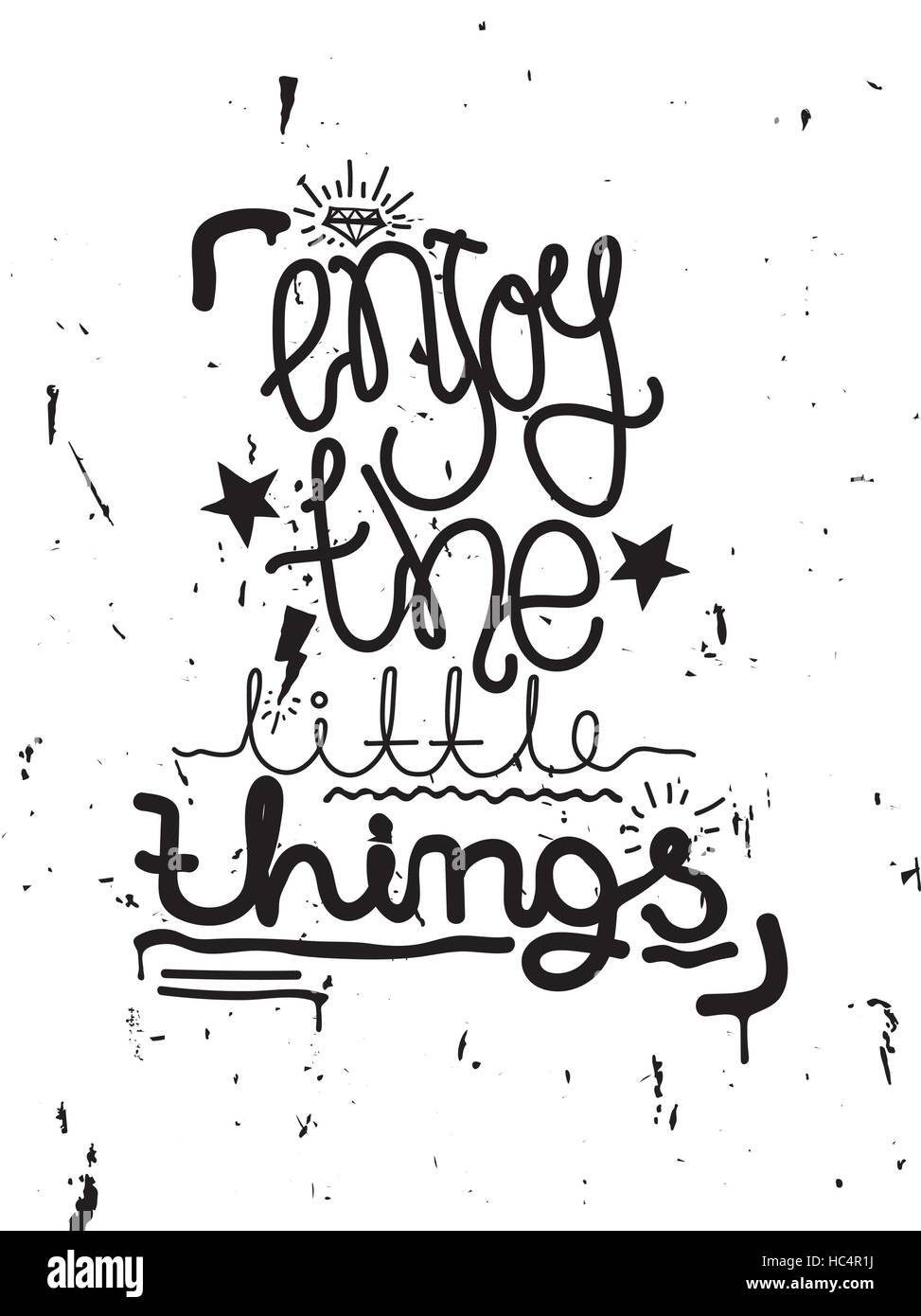 Apprécier les petites choses. Devis lettrage simple et universelle de la jeunesse Illustration de Vecteur