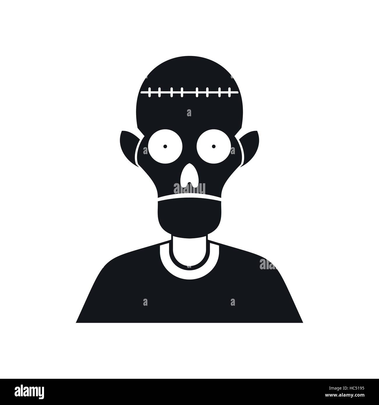 Zombie icon noir Illustration de Vecteur