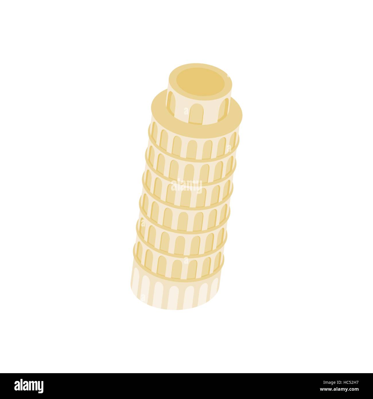 Icône de Tour de Pise en 3D isométrique style Illustration de Vecteur