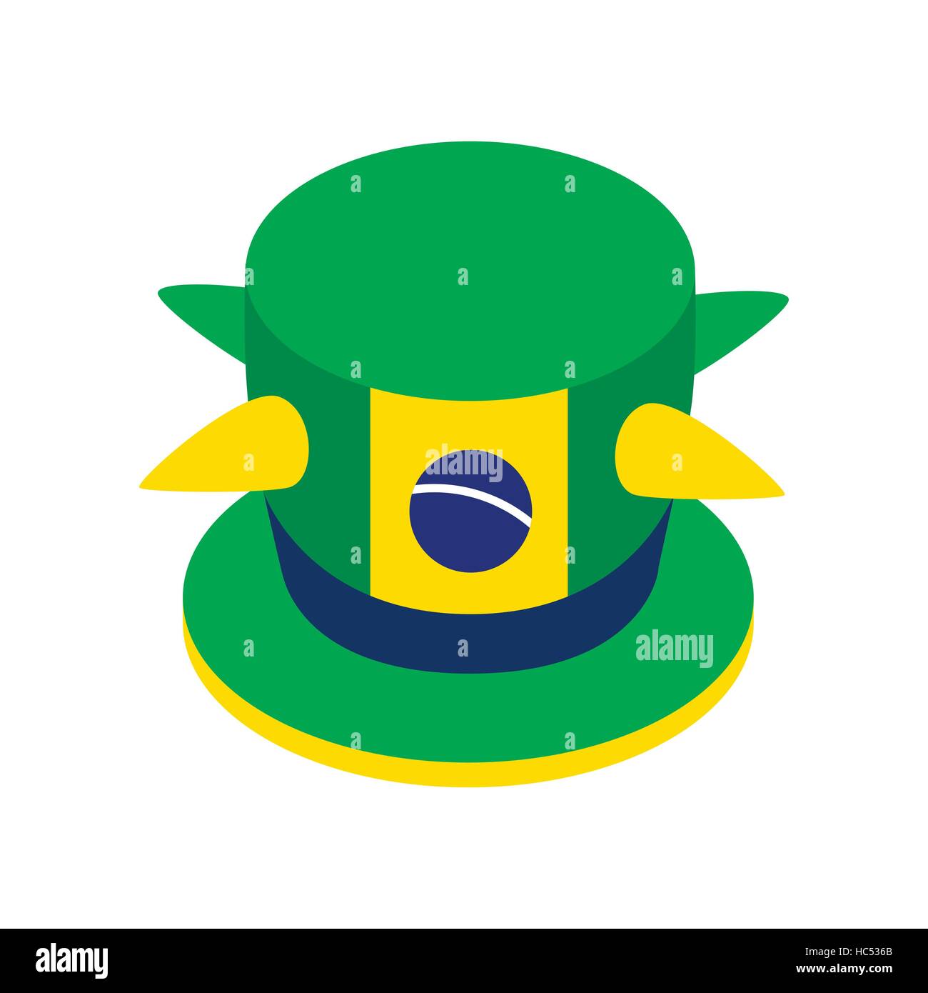 Chapeau vert brésilien, l'icône de style 3D isométrique Illustration de Vecteur