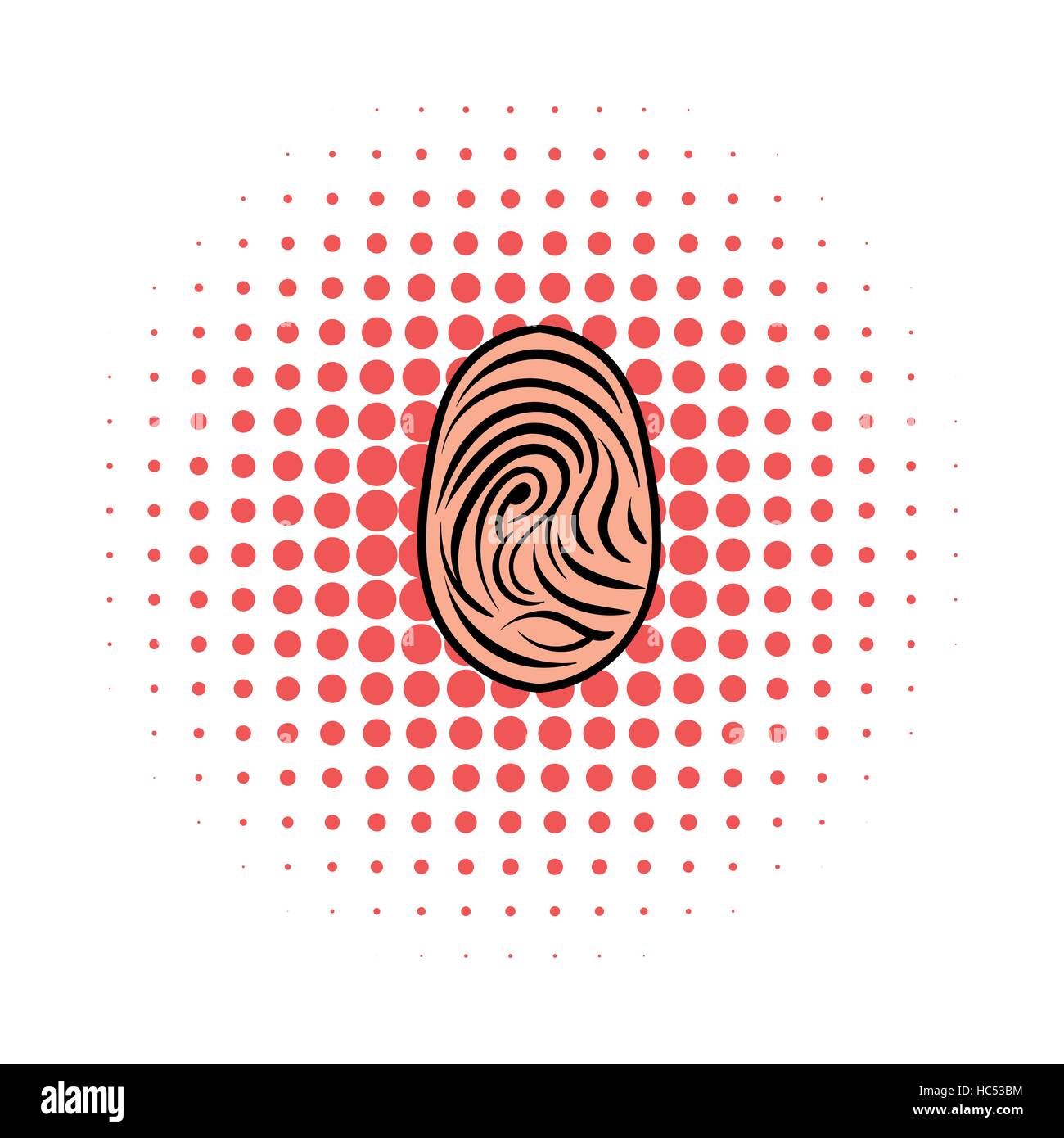 L'icône d'empreintes digitales, comics style Illustration de Vecteur