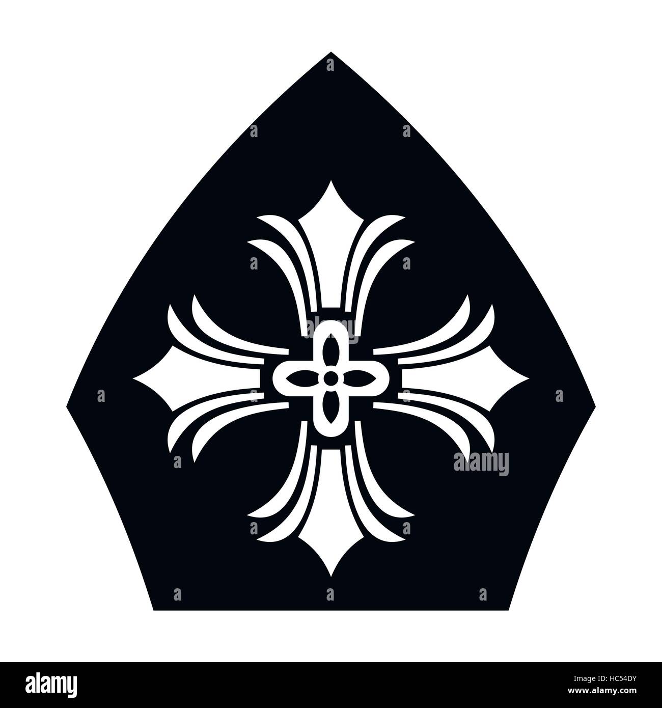Tiare papale, hat avec croix, le style simple Illustration de Vecteur Tiare papale, hat avec croix, le style simple Illustration de Vecteur